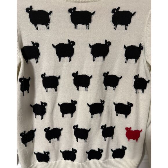Vintage Y2K Charter Club Black Sheep Sweater Preppy Size Small Petite - Picture 4 of 4